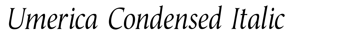 Umerica Condensed Italic
